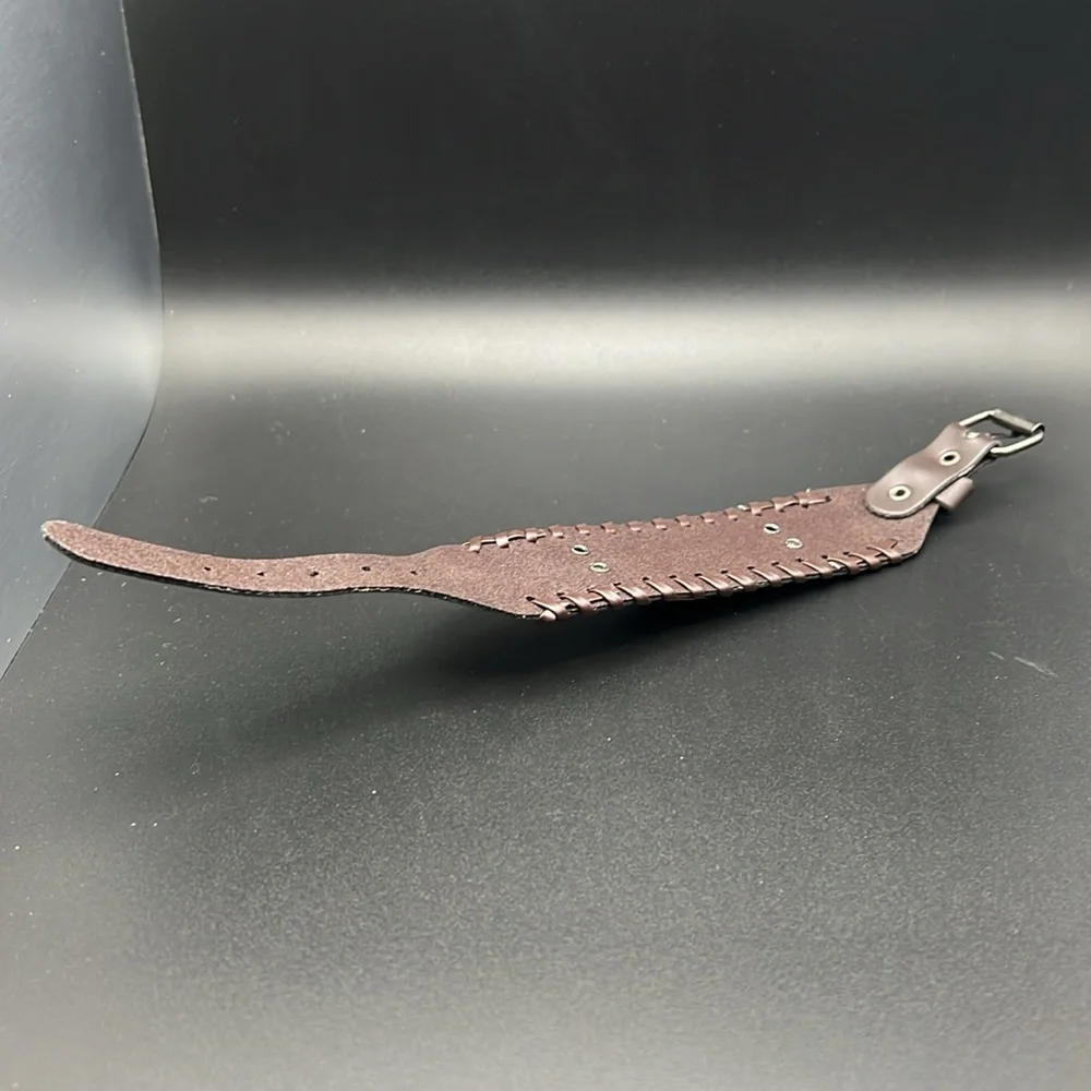 PRICE IS FIRM - Handmade Bronze Wolf Faux Leather Bracelet - Picture 7 of 7